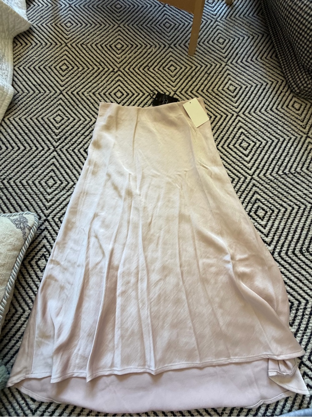 Womens Light Blush Maxi Skirt with Flowing A-Line Silhouette